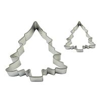 PME Christmas Tree Cookie and Cake Cutters, Small and Large Sizes, Set of 2, Silver