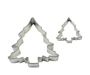 PME Christmas Tree Cookie and Cake Cutters, Small and Large Sizes, Set of 2, Silver