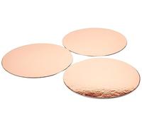 PME CMRR930 Mirror Cake Card-Round-Metallic Rose Gold-Pack of 3, 20cm/8 Inch