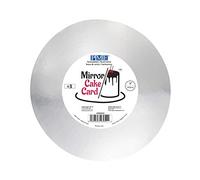 PME CMRS922 Mirror Cake Card Round-Metallic Silver-Pack of 3, 20cm/8 Inch