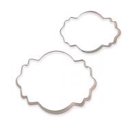 PME Cookie and Cake Plaque Cutter-Style 4-Set of 2, Silver