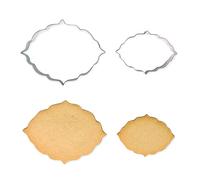 PME Cookie and Cake Plaque Cutter-Style 6-Set of 2, Silver