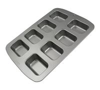 PME CSB107 Carbon Steel Non-Stick 8 Mini Oblong Cake Pan, Grey, 37.2 x 26.1 x 3.6 cm
