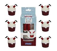 PME CUP03 Cupcake Decorating Kit with Edible Toppers, Santa