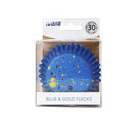 PME Cupcake Cases Foil Lined, Blue & Gold Flecks Pk/30