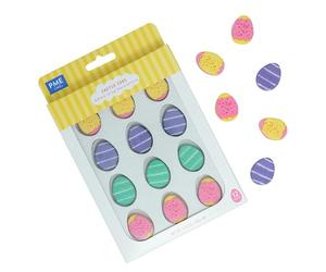 PME Easter Edible Sugar Decorations - Easter Eggs, Set of 12