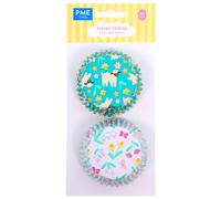 PME Easter Foil-Lined Cupcake Cases - Spring Meadow, Set of 60