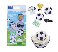 PME Edible Cupcake Topping Decorations, Football, Pack of 6 EDP01 Multicolor