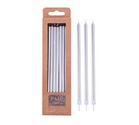 PME Extra Tall Candles x 16 Silver
