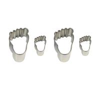 PME Foot Cookie and Cake Cutters, Small and Large Sizes, Set of 2, Silver (Pack of 2)