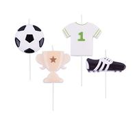 PME Football Party Pick Candles, Pack of 4