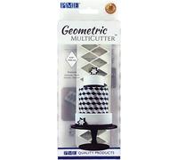 PME Geometric MultiCutter for Cake Design - Diamond, Small Size, 0.75 Inch, White