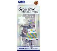 PME GMC152 Geometric Multicutter for Cake Design-Puzzle, Medium Size, 1-Inch, White