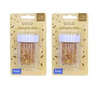 PME Gold Sparkling Glitter Flakes for Cake Decorating (7g), PACK OF 2