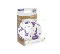 PME Halloween Foil-Lined Cupcake Cases - Wise Wizards (Pack of 30), White, Purple