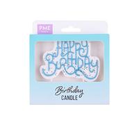 PME Happy Birthday Candle - Blue Sparkly