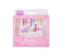 PME Happy Birthday Candle - Pink Pastel