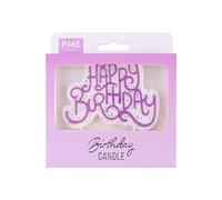 PME Happy Birthday Candle - Pink Sparkly