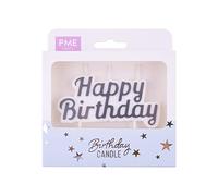 PME Happy Birthday Candle - Silver