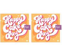 PME 'Happy Cake Day' Greeting Card, Orange (Pack of 2)