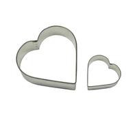 PME Heart Cookie and Cake Cutters, Small and Large Sizes, Set of 2