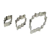 PME HL230 Stainless Steel Holly Leaf Cutters, Set of 3 , Silver , 2 x 1.2 x 5.3 cm