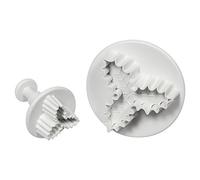 PME HS636 Veined Three Leaf Holly Plunger Cutter, Small and Large, Set of 2, White, Set of 3