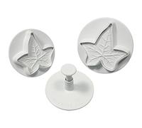 PME ILL670 Ivy Leaf Plunger Cutters, X-Large, 2X-Large and 3X-Large Sizes, Set of 3, White