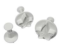 PME Ivy Leaf Plunger Cutters, Small, Medium and Large Sizes, Set of 3, White