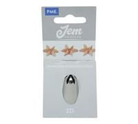 PME JEM Drop Flower Piping Nozzle no. 2D, Plastic, Silver Plastic | Creates professional icing stars and sugar flowers for commercial baking; fits standard couplers for quick setup.