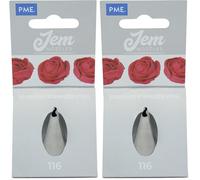 PME JEM Large Petal/Ruffle Piping Nozzle no. 116, Silver (Pack of 2)