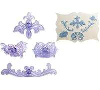 PME JEM Scrolls & Pansy Cutters, Set of 4,17 x 2 x 22 cm, White