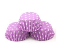 PME Lavender Polka Dots Paper Baking Cases for Cupcakes, Standard Size, Pack of 60