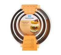 PME Loose Bottom Round Cake Pan, 3 inch deep - Set of 3, Silber