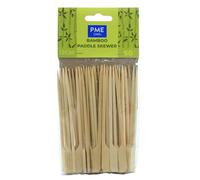 PME LSK182 Bamboo Paddle Skewers 12cm, Pack of 50, Brown