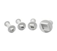 PME MD153 Diamond Plunger Cutters, Small, Medium, Large, X-Large Sizes, Set of 4 , White