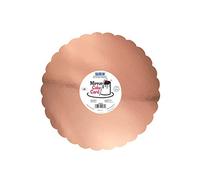 PME Mirror Cake Card-Scallop-Metallic Rose Gold-Pack of 3, 30cm/12 Inch