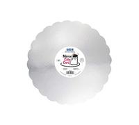 PME Mirror Cake Card-Scallop-Metallic Silver-Pack of 3,25cm/10 Inch