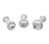 PME MS152 Square Plunger Cutters, Small, Medium, Large Sizes, Set of 3,Transparent
