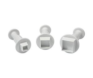 PME MS152 Square Plunger Cutters, Small, Medium, Large Sizes, Set of 3,Transparent