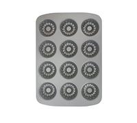 PME Non Stick 12 Cup Mini Fancy Ring Pan, Carbon Steel,CSB119