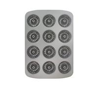 PME Non Stick 12 Cup Mini Fluted Ring Pan, Carbon Steel, CSB123