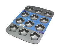 PME Non Stick 12 Cup Mini Star Pan, Black/White