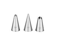 PME NZ1005 Set of 3 Jem Nozzles Set - Dots & Shells Collection, Pack of 3, Stainless Steel, Silver