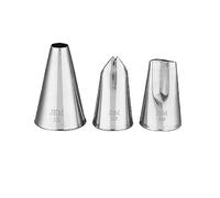 PME NZ1009 Jem Nozzles Set - Large Flowers Collection, Pack of 3, Stainless Steel, Rose