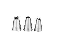 PME NZ1012 Jem Nozzles Set - Large Cupcakes Collection, Pack of 3, Stainless Steel, Silver