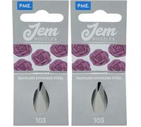 PME NZ103 JEM Medium Petal/Ruffle Piping Nozzle no. 103, Silver (Pack of 2)