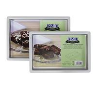 PME Oblong Cake (8" x 12" x 1") Anodised Aluminium Brownie Pan 8 x 12 x 1 Inch (20 x 30cm), Silver