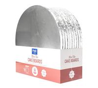 PME Pack of 10 Round Cake Boards with Wrapped Edges, Silver (12" / 30cm)