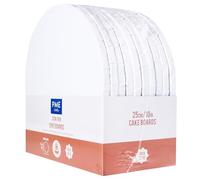 PME Pack of 10 Round Cake Boards with Wrapped Edges, White (10" / 25cm)